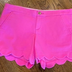 Pink Lily Pulitzer shorts with scalloped hem. Barely worn!